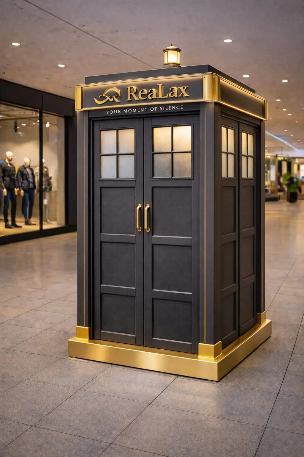 ReaLax tiha soba s tamnim i zlatnim detaljima